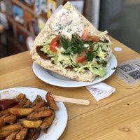 Döner! with soy yogurt sauce  at Vöner der Vegetarische Döner in Berlin