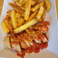 Curry wurst at Vöner der Vegetarische Döner in Berlin