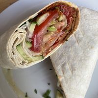 Dürüm with tomato chili sauce  at Vöner der Vegetarische Döner in Berlin