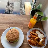 Burger with fries  at Vöner der Vegetarische Döner in Berlin