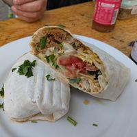 Dürüm with peanut sauce and yoghurt sauce at Vöner der Vegetarische Döner in Berlin