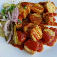 Currywurst at Vöner der Vegetarische Döner in Berlin