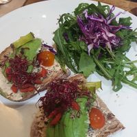 Avocado toast with hummus at Le Pain Quotidien - Reforma in Mexico City