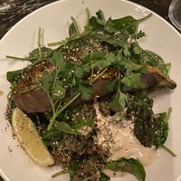 Aubergine lentil spinach saladd  at Bertmans - Karel Doormanstraat in Rotterdam