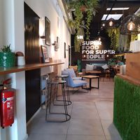 Seating in the back at Green Gorilla in Lausanne