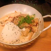 duck with peanut-coconut-sauce at Sunshine Vegan Restaurant in Berlin