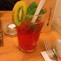 raspberry ginger ale at Sunshine Vegan Restaurant in Berlin