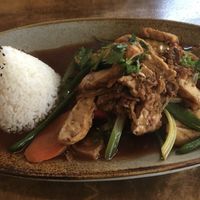 Mushroom mix sause with choice of tofu  at Sunshine Vegan Restaurant in Berlin