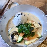 peanut sauce and coconut curry   at Sunshine Vegan Restaurant in Berlin