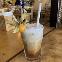 Black tea with coconut milk  at Sunshine Vegan Restaurant in Berlin