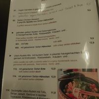 Menu at Sunshine Vegan Restaurant in Berlin