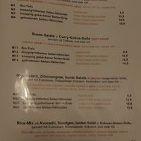 Menu at Sunshine Vegan Restaurant in Berlin