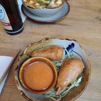 Drumsticks unten und Tofusuppe oben at Sunshine Vegan Restaurant in Berlin