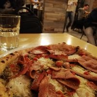 Vegan pizza bacon at RetroGusto84 in Lisbon