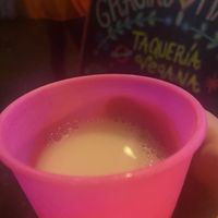 Agua del día horchata con coco   at Gracias Madre in Mexico City