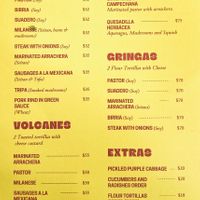Menu as of Oct 2020, page 2/3  at Gracias Madre in Mexico City