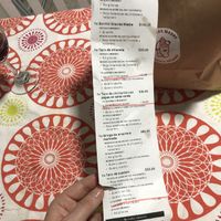 Our bill with what we got   at Gracias Madre in Mexico City