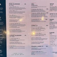 Menu  at Dhaba in Nykobing