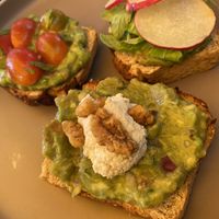 Desayuno de Tostadas de aguacate  at Drift Bar in Santa Teresa