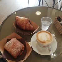 Vegan Chocolate croissant and pomegranate croissant at Sweet Coffee Beans in Bari