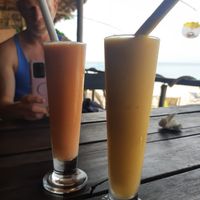 The shakes! (Mixed fruit and banana-mango at Jai-Dee Home  in Koh Lanta