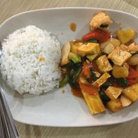 Sweet and Sour tofu w/ veggies - pretty good but nothing spectacular at Good Taste Vegetarian - MBK in Bangkok