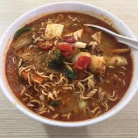 Tom-yam with instant noodle at Good Taste Vegetarian - MBK in Bangkok