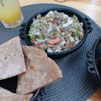 Lentil salad at YEnat Restaurant in Mannheim