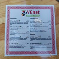 Starters, desserts and soups with labelled vegan options at YEnat Restaurant in Mannheim