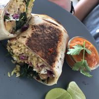 Breakfast burrito at The Hideout in Unawatuna