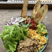 Jackfruit burrito bowl at The Hideout in Unawatuna