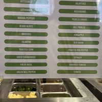 Lots of good veggie choices  at Pieology - Tamuning in Guam