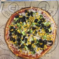 Vegan cheese with broccoli, corn, and olives.   at Pieology - Tamuning in Guam