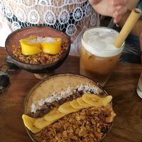Smoothie bowls and iced coffee with soy milk at SHAKA - Cebu in Moalboal