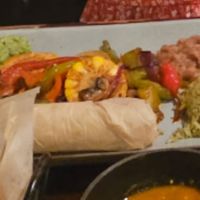 Veggie fajitas at Maggie's Blue Rose in Santa Catalina Island