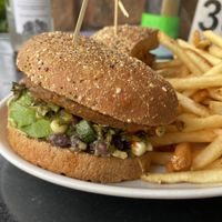 Burger and fries at Sedona Pizza & Pasta Company in Sedona