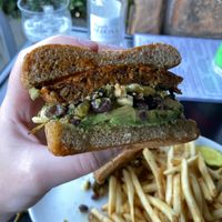 Burger and fries at Sedona Pizza & Pasta Company in Sedona