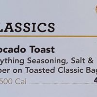 Avocado Toast is the only vegan topping. at Einstein Bros Bagels in Cedar Park