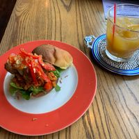 Soy meat sandwich at Chandan Cafe in Fukuoka