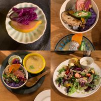 We had 1 vege curry and 1 salad , was perfect for sharing between 2 for a light supper  at Chandan Cafe in Fukuoka