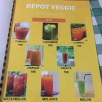 Updated Menu at Depot Veggie in Yogyakarta
