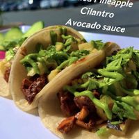  Vegetarian tacos! at Greens N Things in Brea