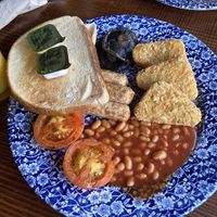 Vegan Breakfast (with extra hash brown and extra vegan sausage)  at The Fall Well in Liverpool