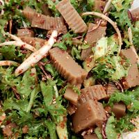 acorn jelly salad 도토리묵무침 at Tteul Ahn Chae in Suwon