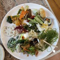 I tasted all of menu and couldn’t place on one plate.😄  at Tteul Ahn Chae in Suwon