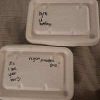 Yum. Lovely message from staff on my take away order :) at Hapi in Albury