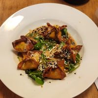 Pea and edamame dumplings, not amazing but okay at Hapi in Albury