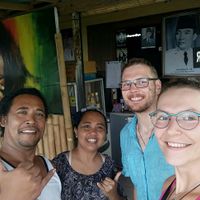 With Devi and Rasta, best people we met in Bali at Maruf Devi Rasta Cafe in Medewi