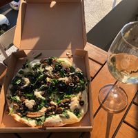 Bi Nevi Pizza (cashew cream, mushroom, olives, spinach, truffle oil) at The Upper Crust in Istanbul