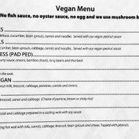 Vegan menu options at Maile’s  at Maile's Thai in Honolulu